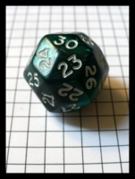 Dice : Dice - 30D - Large Green Swirl With White Painted Numerals